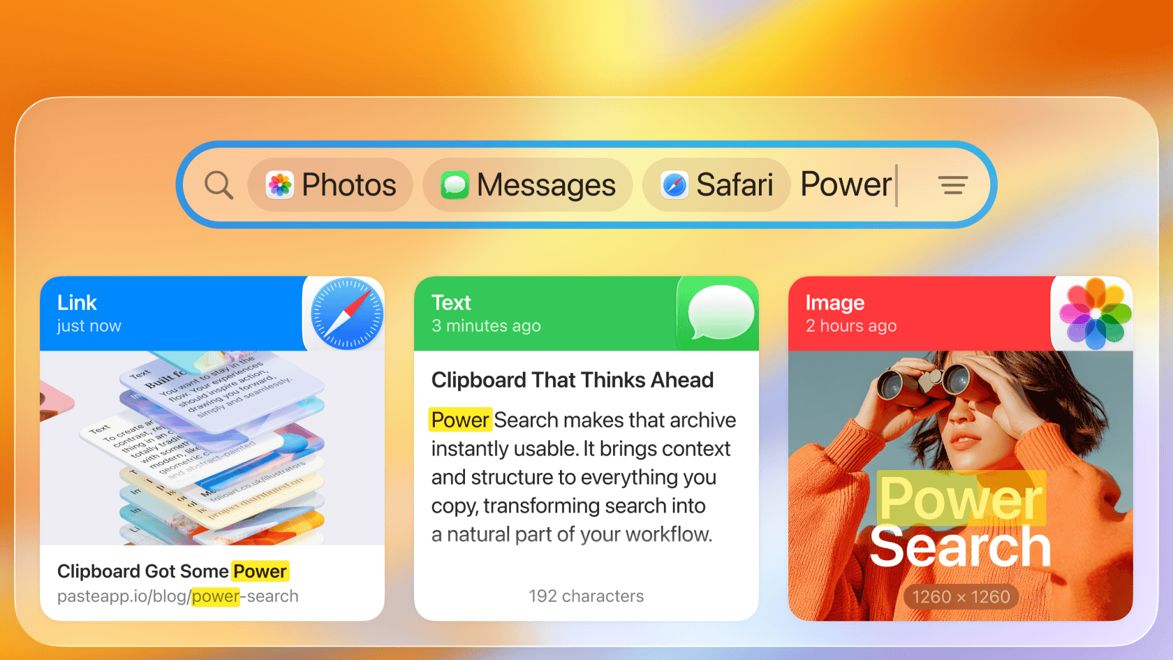 Power Search in Paste