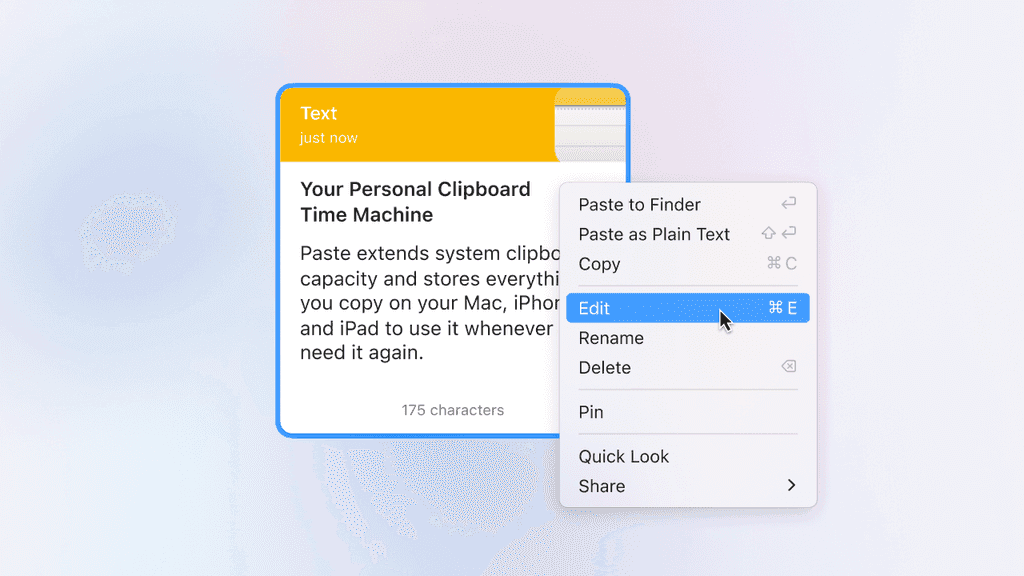 Clipboard editing