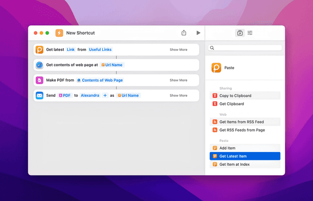 Paste with shortcuts for macOS Monterey — Paste