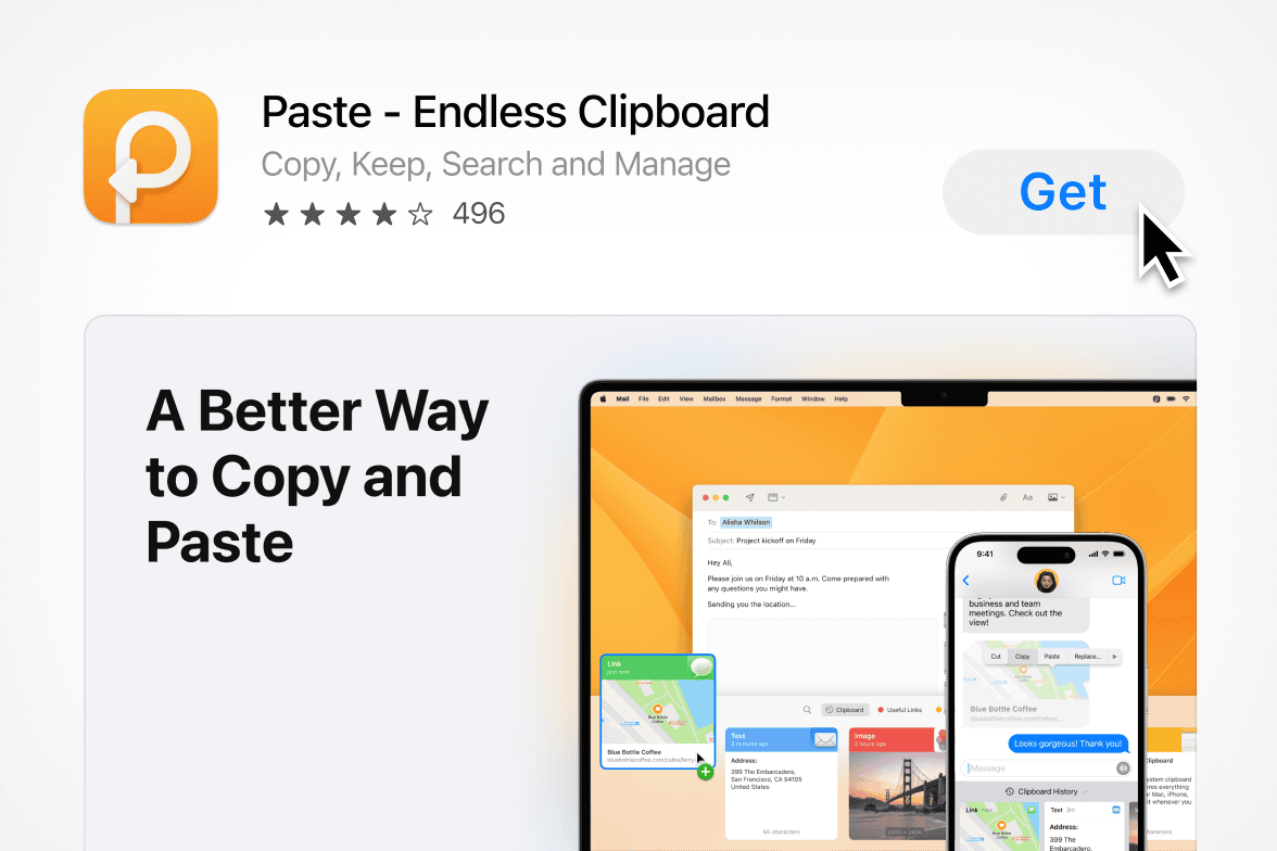 The Paste listing in the Mac App Store with the Get button